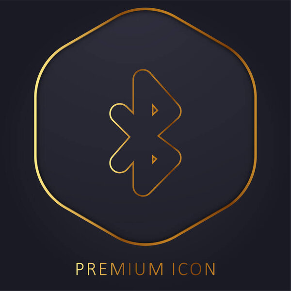 Bluetooth Symbol golden line premium logo or icon