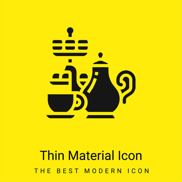 Дневной чай минимальный ярко-желтый значок материала