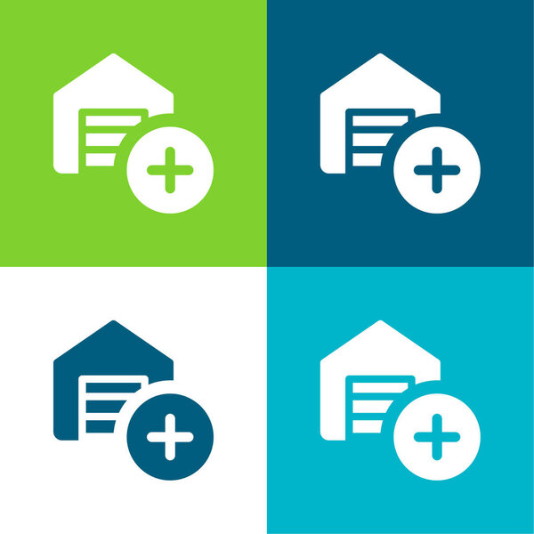 Добавить плоские четыре цвета минимальный набор значков