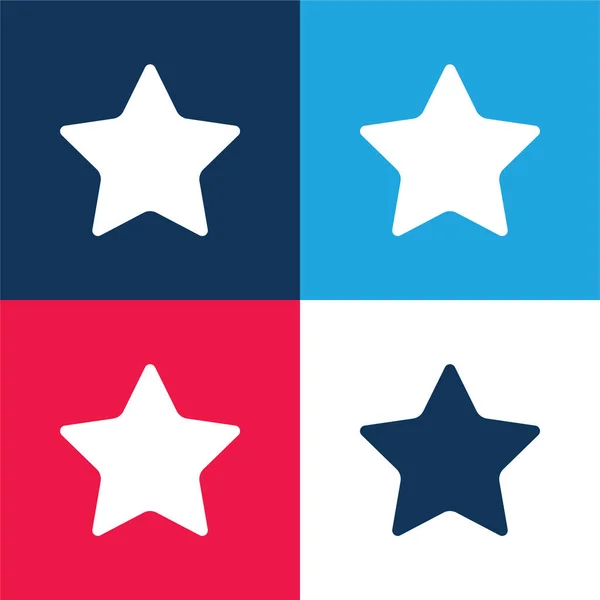 Siyah Yıldız Silueti mavi ve kırmızı En az dört renk simgesi