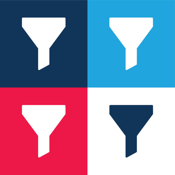Big Funnel blue and red four color minimal icon set