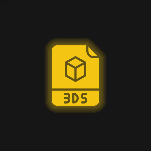 3ds yellow glowing neon icon