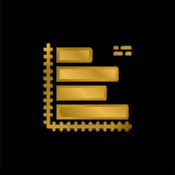 Analytics gold plated metalic icon or logo vector