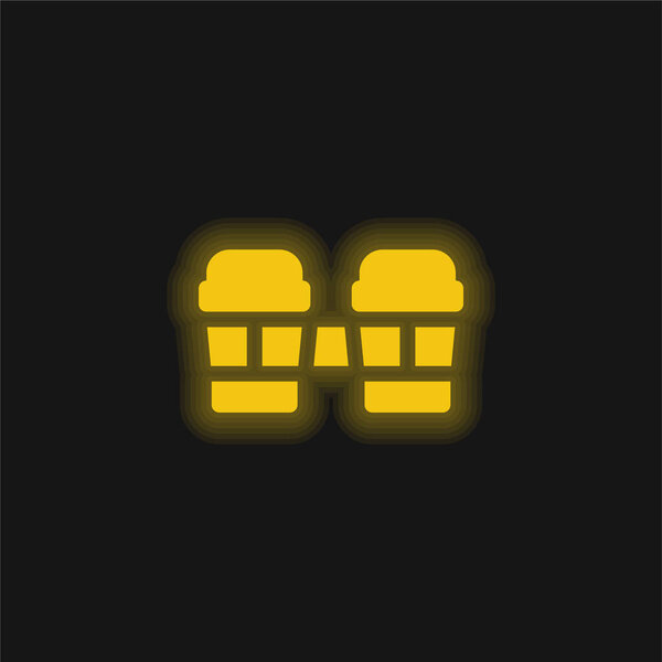 Желтый светящийся неоновый значок