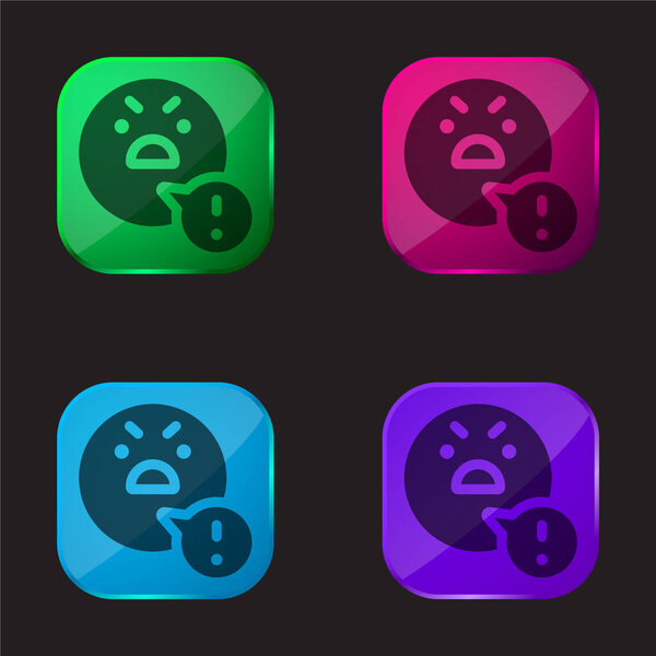 Злой значок из четырёх цветов стекла