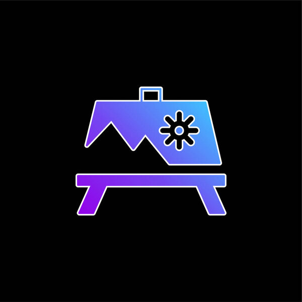 Artwork Painting On A Stand blue gradient vector icon