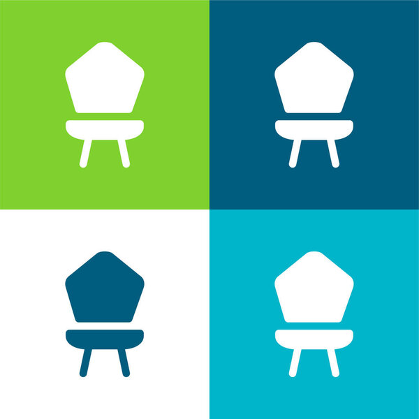 Baby Chair Плоский четырехцветный минимальный набор значков