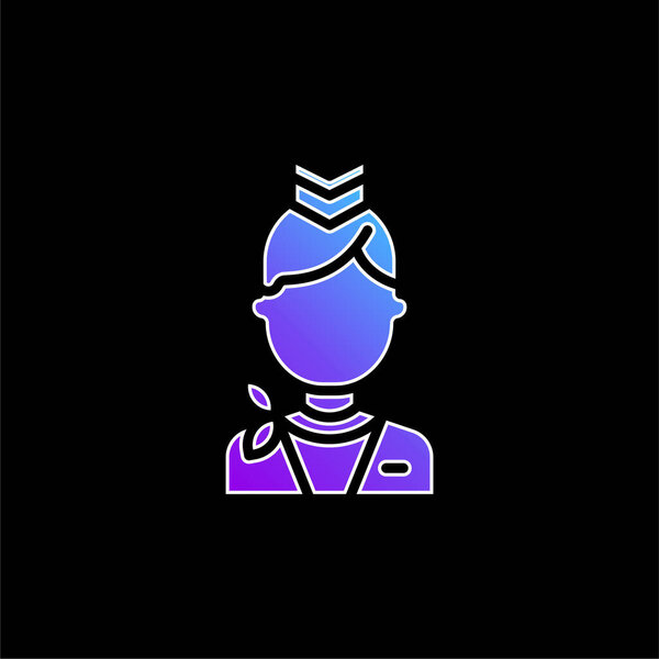 Air Hostess blue gradient vector icon