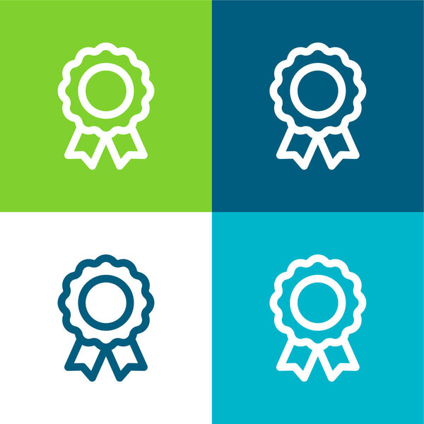 Badge Flat four color minimal icon set