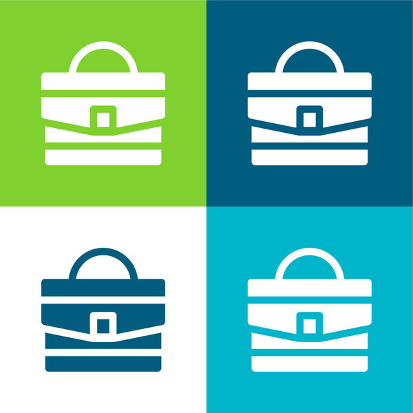 Пакет Плоский четырехцветный минимальный набор значков