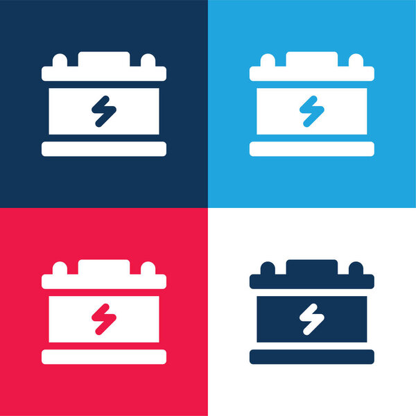 Батарея синий и красный четыре цвета минимальный набор значков