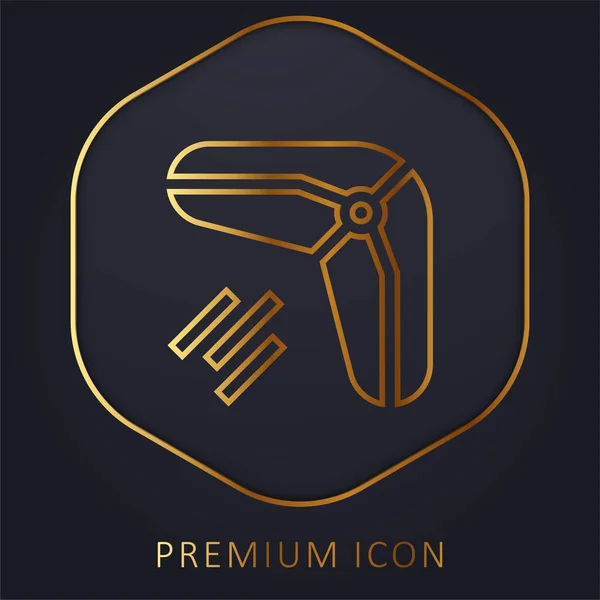 Boomerang Linha Dourada Logotipo Premium Ícone — Vetor de Stock