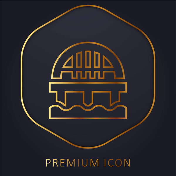 Bridge golden line premium logo or icon