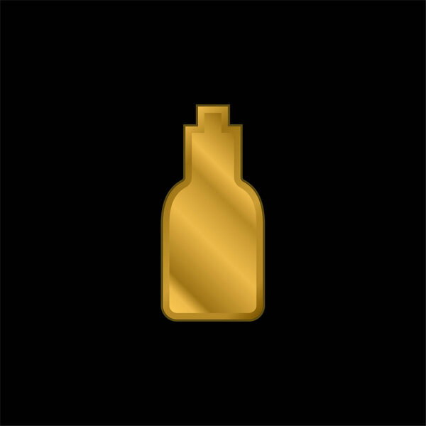Металлическая икона с позолотой бутылкой или вектор логотипа