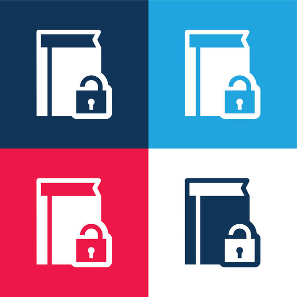 Книга Защита синий и красный четыре цвета минимальный набор значков