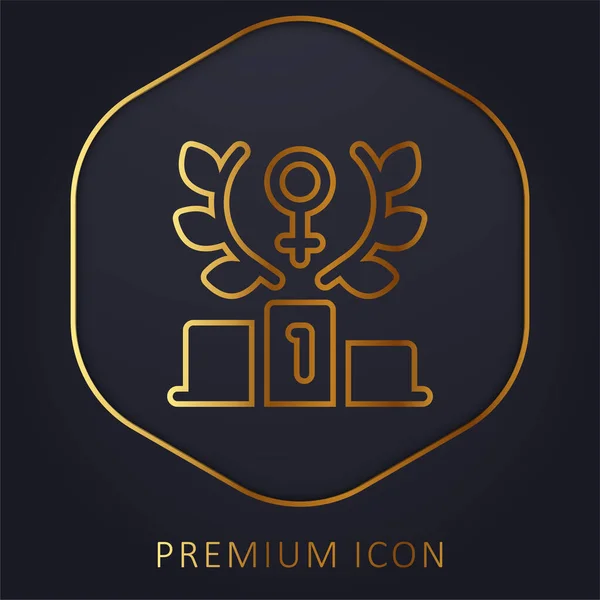 Realização Linha Dourada Logotipo Premium Ícone — Vetor de Stock