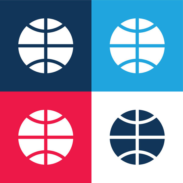 Баскетбол синий и красный четыре цвета минимальный набор значков