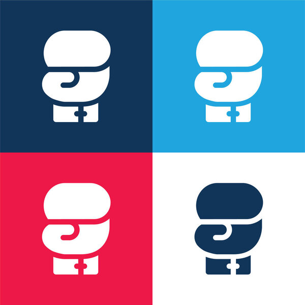 Бокс синий и красный четыре цвета минимальный набор значков