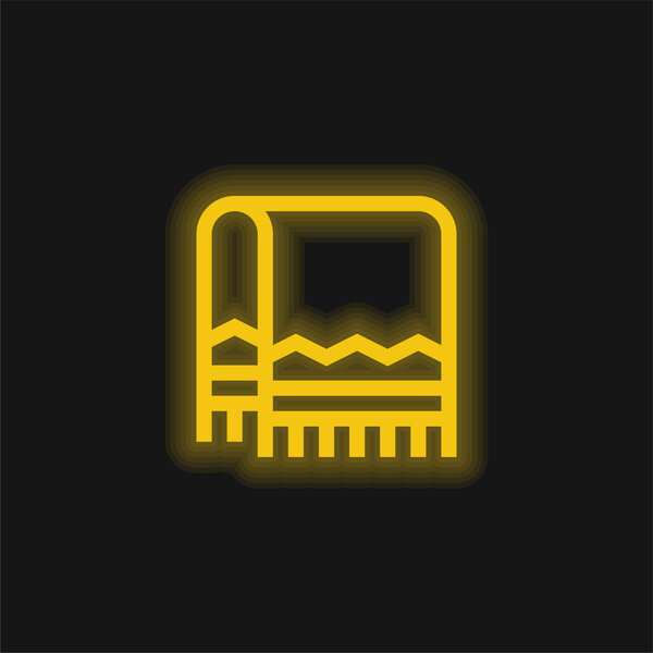 Blanket yellow glowing neon icon