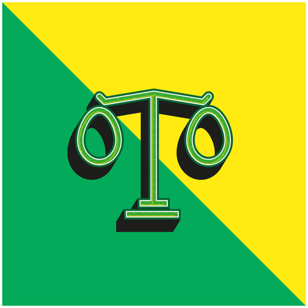 Зеленый и желтый современный трехмерный векторный логотип