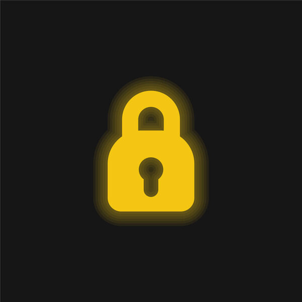 Чёрно-жёлтый светящийся неоновый значок