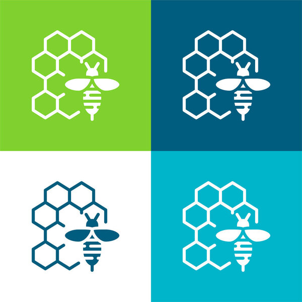 Apitherapy Flat four color minimal icon set