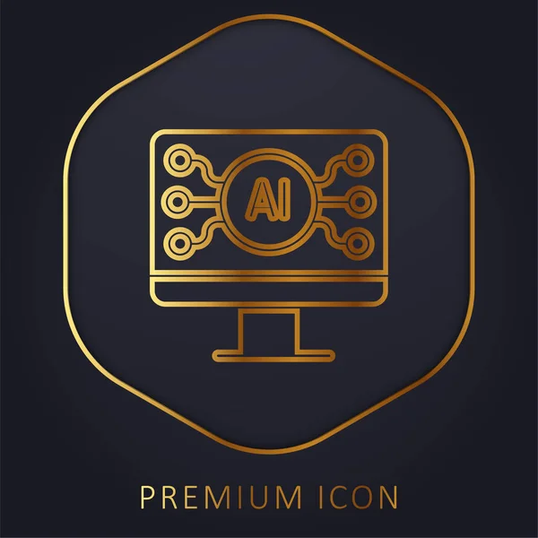 Linha Dourada Logotipo Premium Ícone —  Vetores de Stock