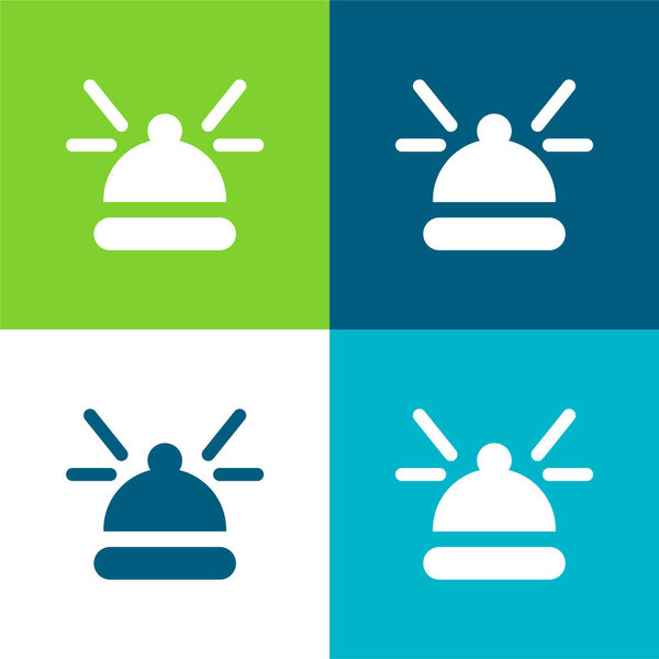 Bell Flat four color minimal icon set