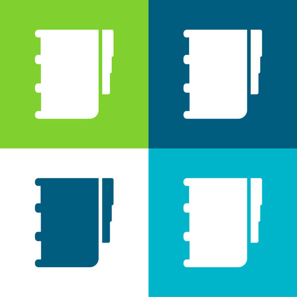 Повестка дня с закладками Плоские четыре цвета минимальный набор значков