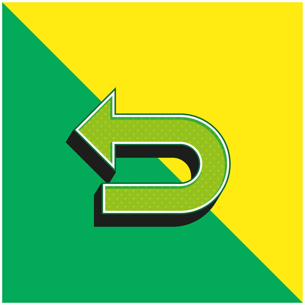 Back Green and yellow modern 3d vector icon logo