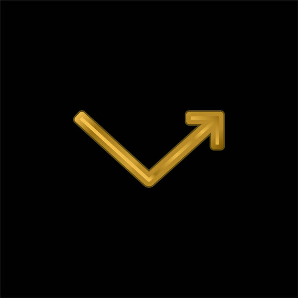Bounce gold plated metalic icon or logo vector