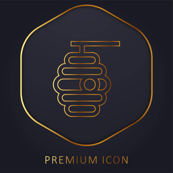 Bee golden line premium logo or icon