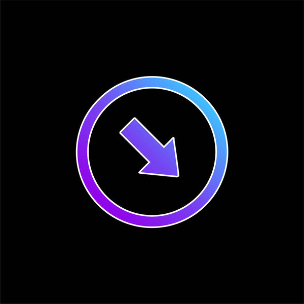 Стрелка, указывающая на синий векторный значок в нижнем правом углу