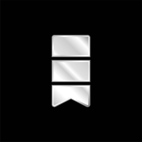 Bookmark silver plated metallic icon