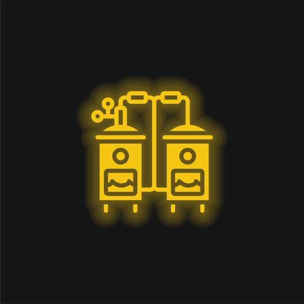 Boiler yellow glowing neon icon