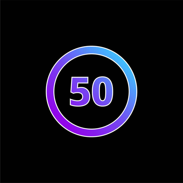 50 Speed Limit Sign blue gradient vector icon