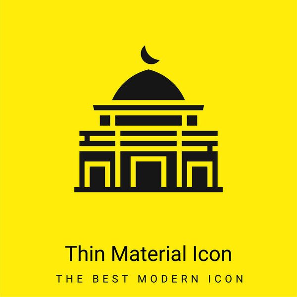 Al Aqsa Mosque minimal bright yellow material icon