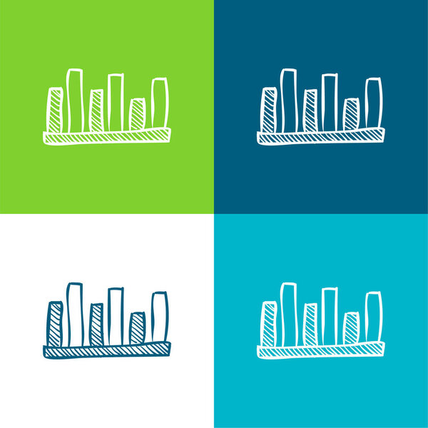 Bars Graphic Of Comparison Flat four color minimal icon set