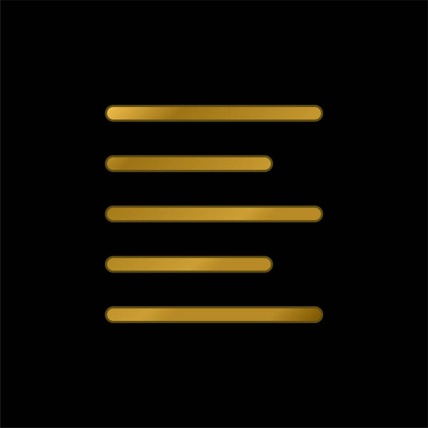 Выровнять левый позолоченный металлический значок или вектор логотипа