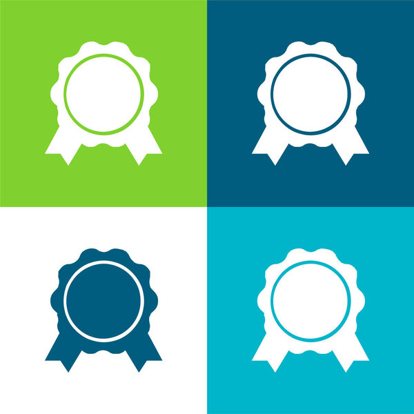 Award Badge Flat four color minimal icon set