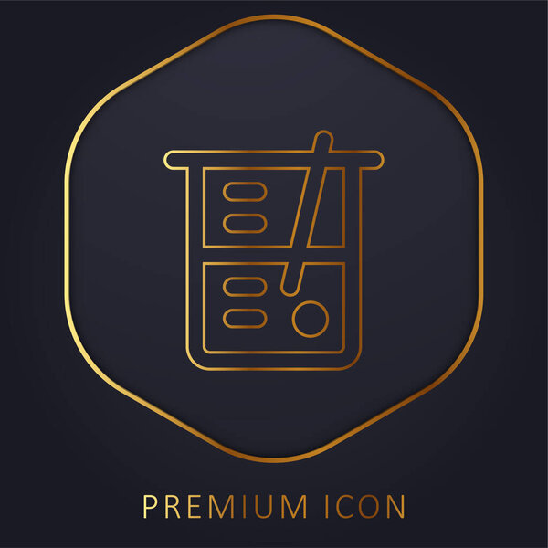 Beaker golden line premium logo or icon