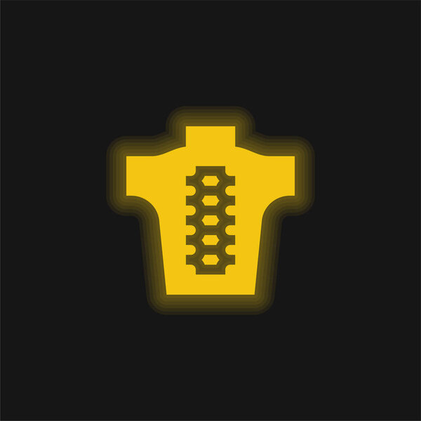 Желтый светящийся неоновый значок