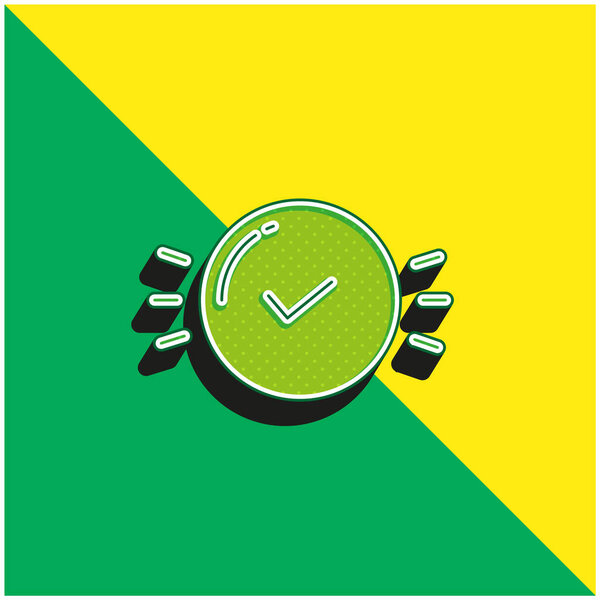 Разрешение Зеленый и желтый современный 3d логотип векторной иконки