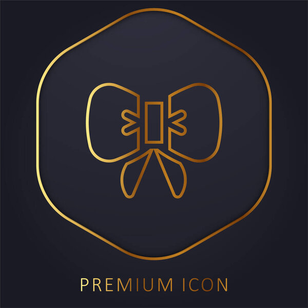 Золотая линия бантик премиум логотип или значок