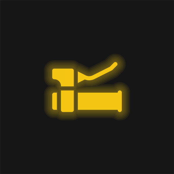 Brake yellow glowing neon icon