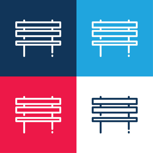 Скамейка синий и красный четыре цвета минимальный набор значков