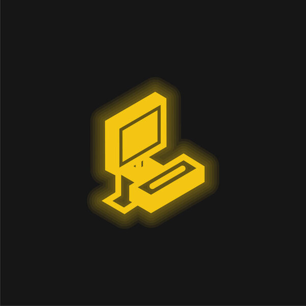 Atari yellow glowing neon icon