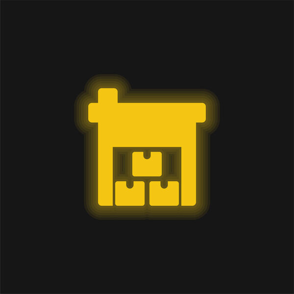Желтый светящийся неоновый значок