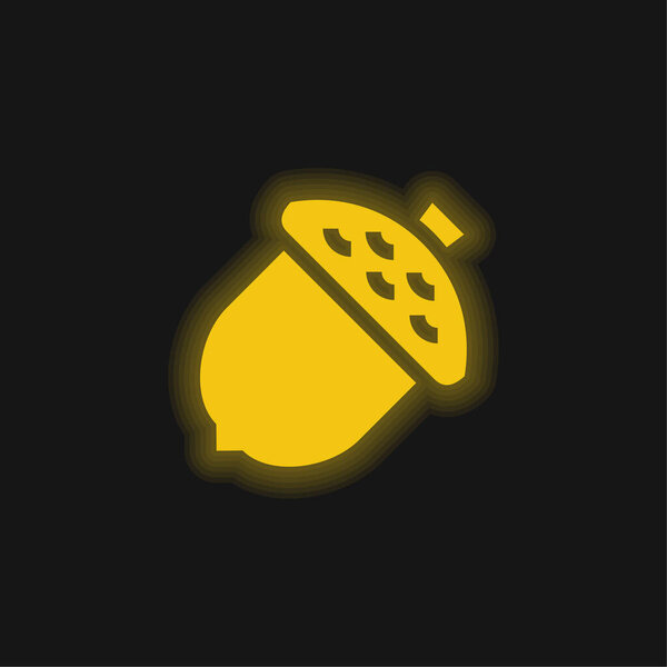 Желтая жёлтая сияющая неоновая икона