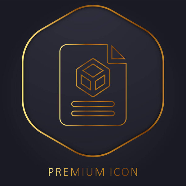 3d golden line premium logo or icon